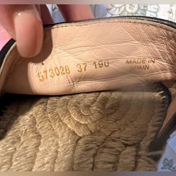 GUCCI GG MARMONT MATELASSE LEATHER BLACK ESPADRILLE SANDAL WOMEN 37 (7 US) - Picture 6 of 9